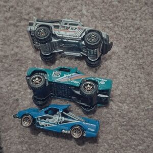 Hot Wheels Blue & Teal Race Car Toy Set - Kids Cars & Vehicles